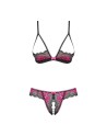 Tulia Ensemble ouvert 2 pcs - Noir et Fuchsia