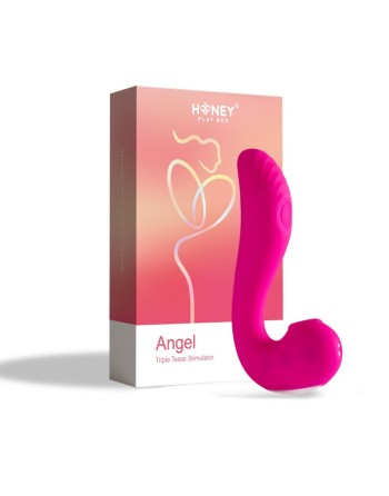 Angel - Vibromasseur 3 en 1 point G et léchage du clitoris - Rose