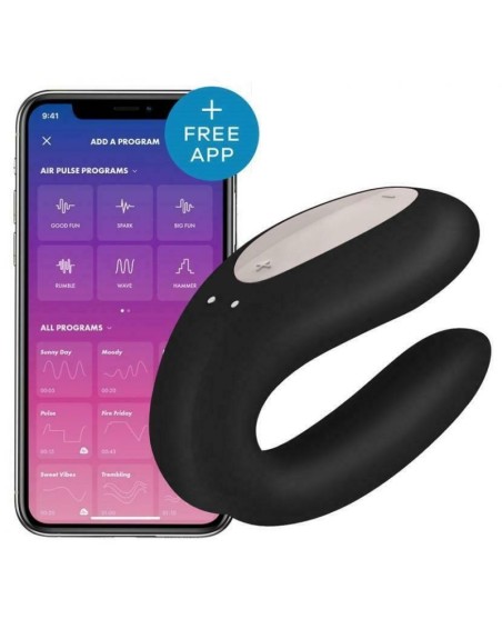 Stimulateur connecté pour couple Satisfyer Double Joy - Noir