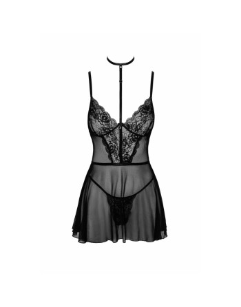 First Kiss 249 babydoll et collier - noire