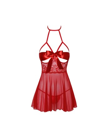 Sexy Kiss 247 babydoll et ruban de satin - Rouge