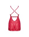 Lacelove babydoll et String - Rouge